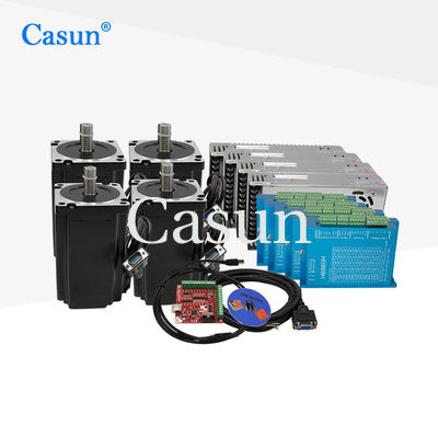 5A NEMA 34 Kapalı Döngü Step Motor Kiti 4 Motor 4 Sürücü 4 Güç Kaynağı 1 Mach3